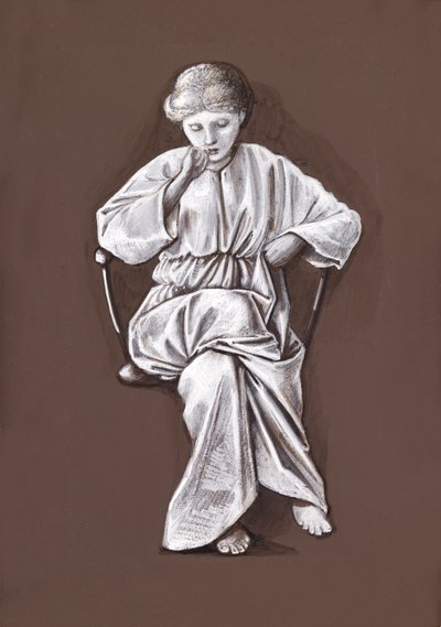 Estudio de una niña sentada de Edward Burne Jones